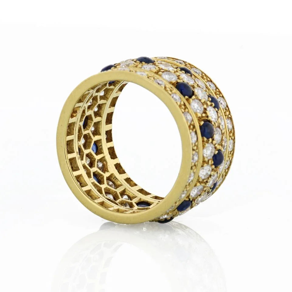 Cartier Nigeria 18K Yellow Gold Sapphire And Diamond Ring — view 4 — Laura Milman New York
