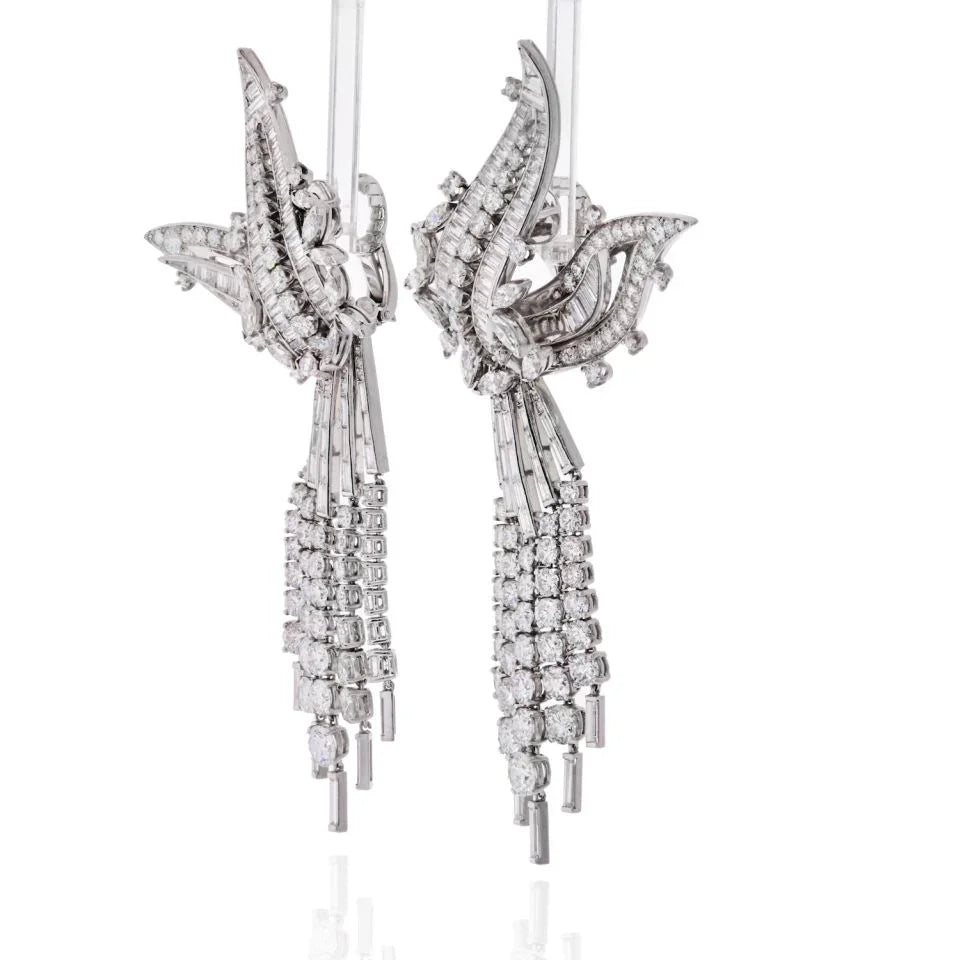 David Webb Platinum & 18K White Gold Day And Night 50 Carat Diamond Earrings — view 3 — Laura Milman New York