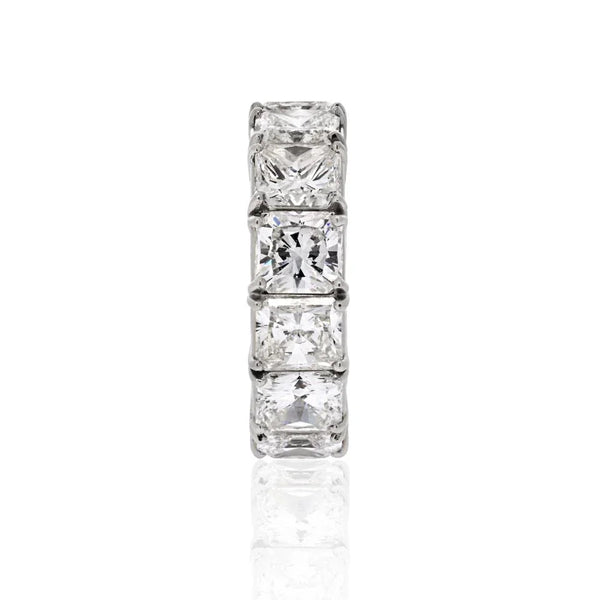 David Webb Platinum Radiant Cut Diamond 12.92 Carat Eternity Band — view 2