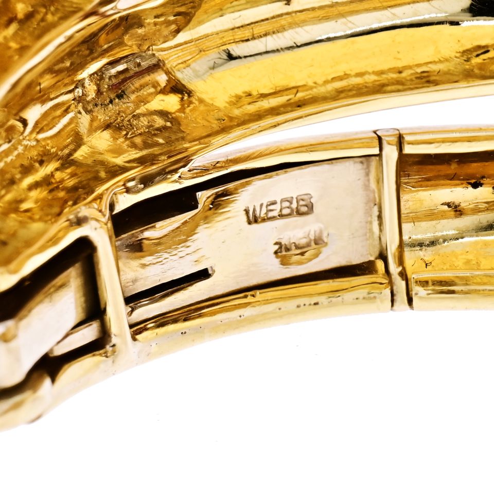 David Webb Platinum & 18K Yellow Gold 1960's Diamond, Ruby And Turquoise Bangle Bracelet — view 6 — Laura Milman New York