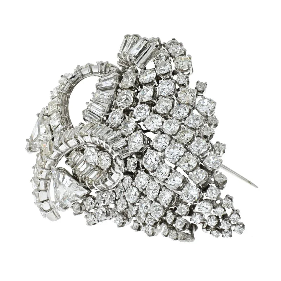 David Webb 1960's Impressive 25 Carat Diamond Cluster Brooch — view 2 — Laura Milman New York