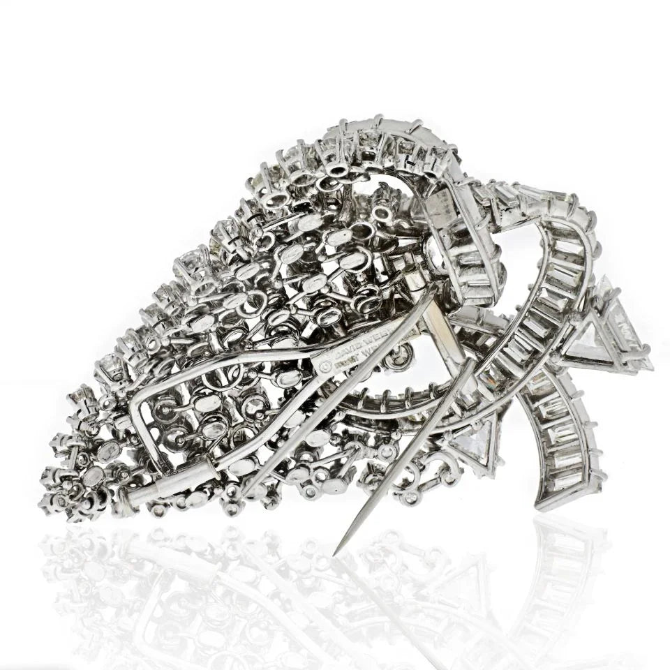 David Webb 1960's Impressive 25 Carat Diamond Cluster Brooch — view 4 — Laura Milman New York