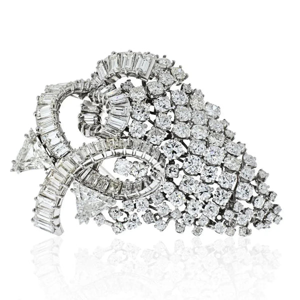 David Webb 1960's Impressive 25 Carat Diamond Cluster Brooch