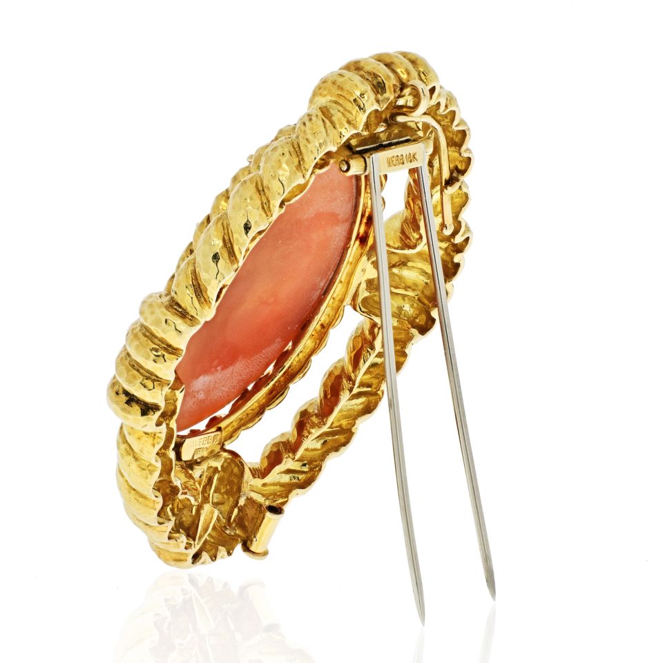 David Webb 18K Yellow Gold Cameo Sagittarius Brooch — view 3 — Laura Milman New York