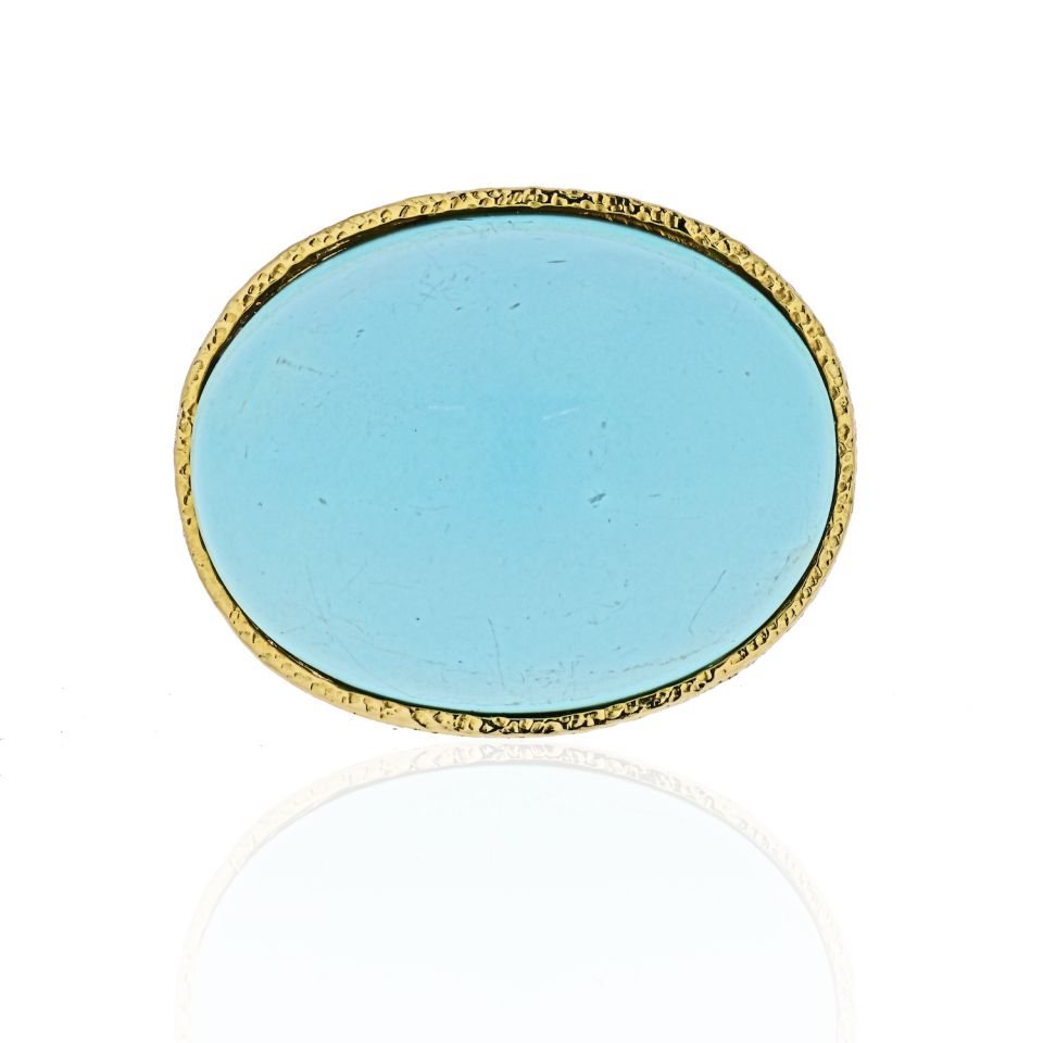 David Webb Estate Ring 18K Yellow Gold and Platinum