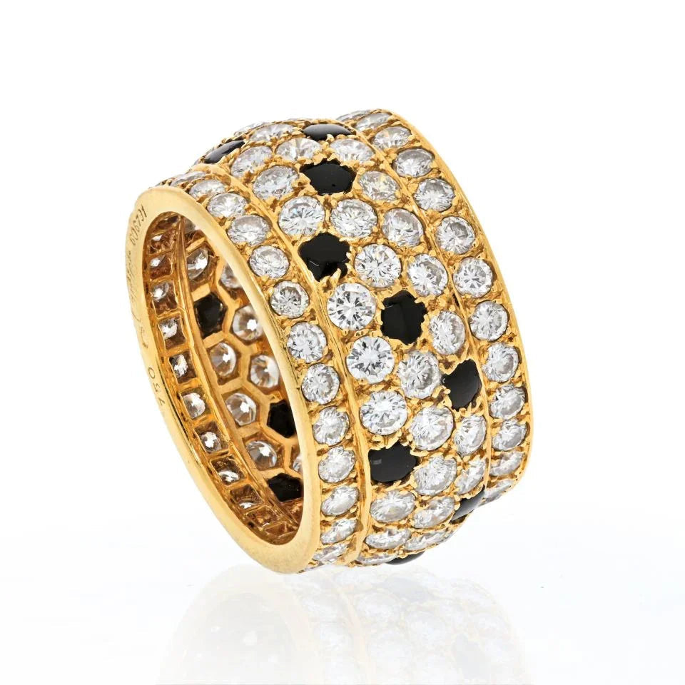 Cartier 18K Yellow Gold Nigeria Onyx And White Diamonds Ring — view 2 — Laura Milman New York