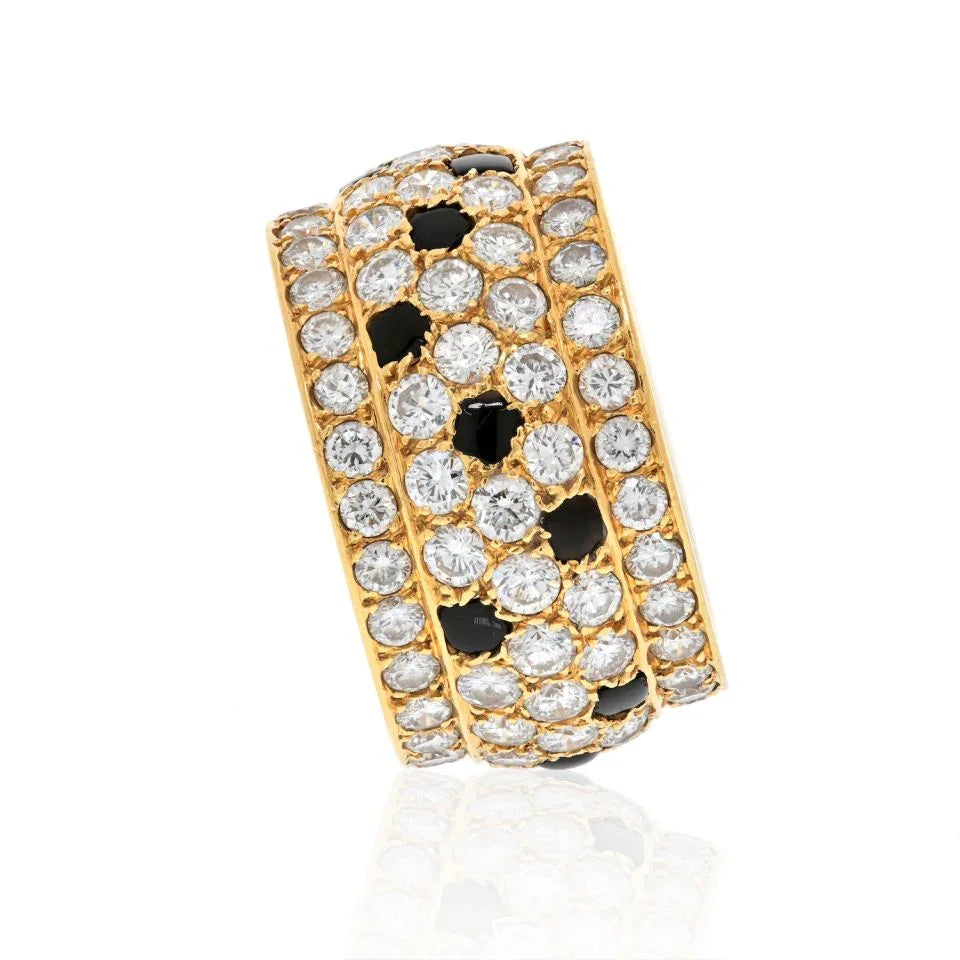 Cartier 18K Yellow Gold Nigeria Onyx And White Diamonds Ring — view 3 — Laura Milman New York