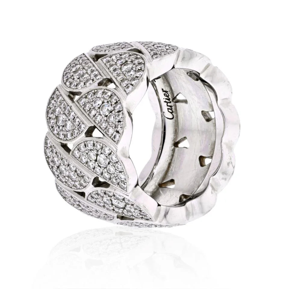 Cartier 18K White Gold La Dona Diamond Eu 51 Ring — view 2 — Laura Milman New York