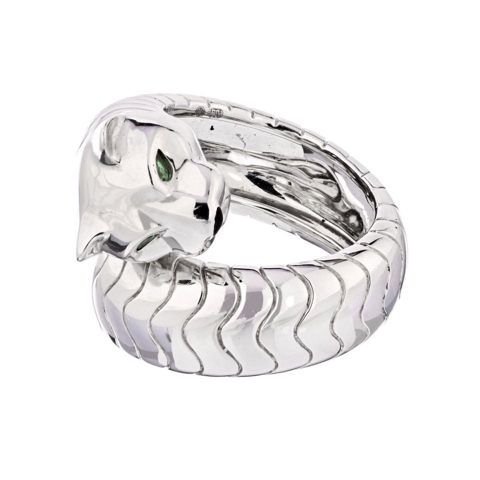 Cartier 18K White Gold High Polished Panthere Lakarda Ring — view 3 — Laura Milman New York