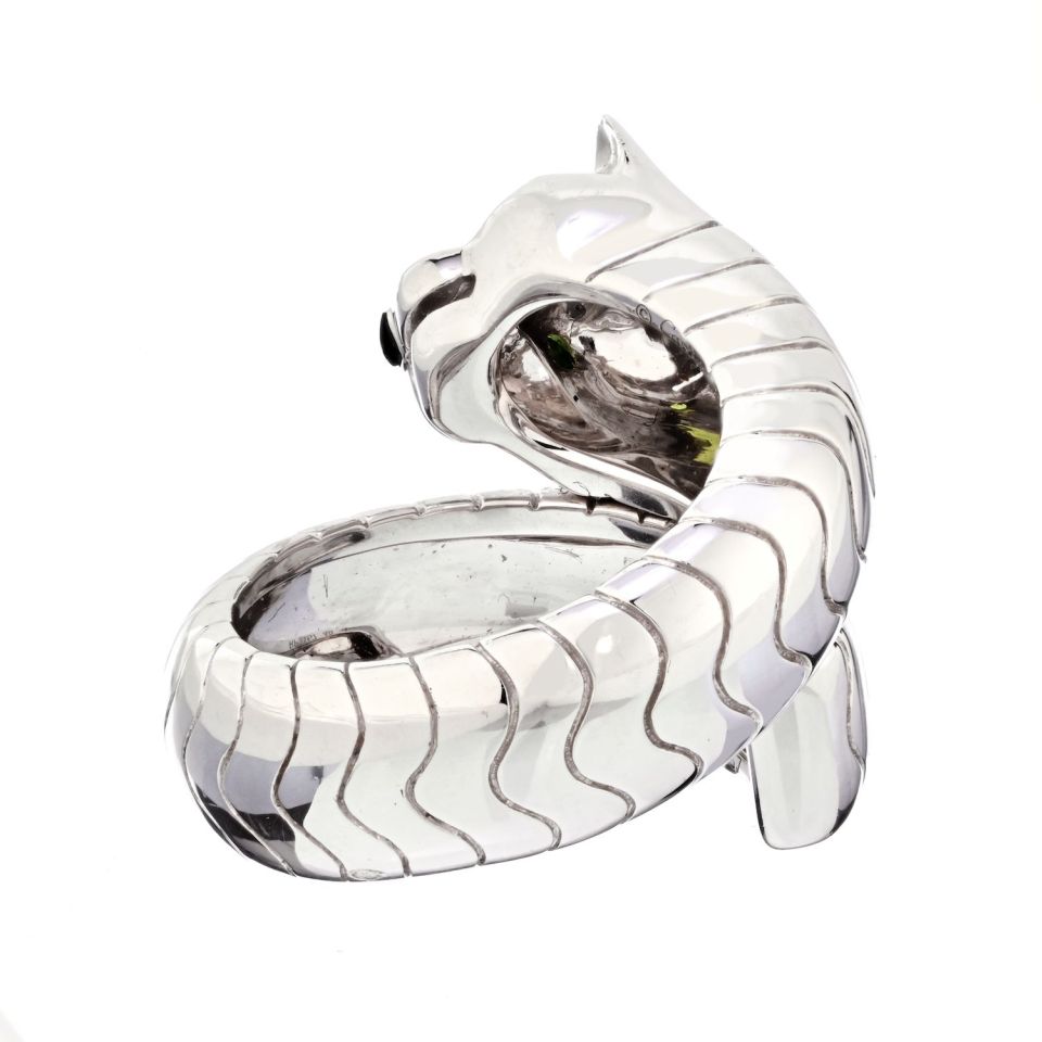 Cartier 18K White Gold High Polished Panthere Lakarda Ring — view 4 — Laura Milman New York
