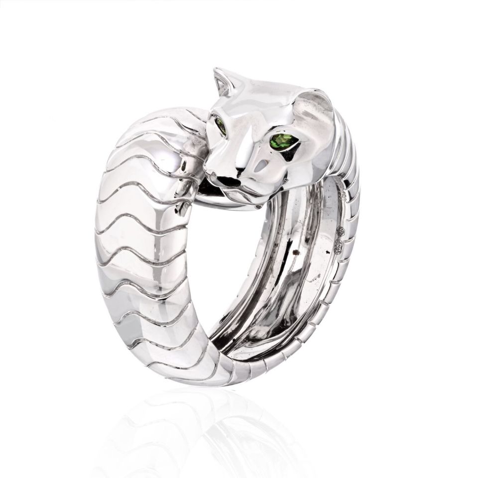 Cartier 18K White Gold High Polished Panthere Lakarda Ring — Laura Milman New York