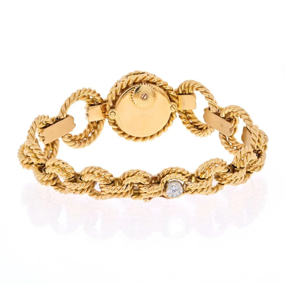 Pre-Owned Van Cleef & Arpels 18K Yellow Gold Diamond Cover Open Link Watch — view 4 — Laura Milman New York