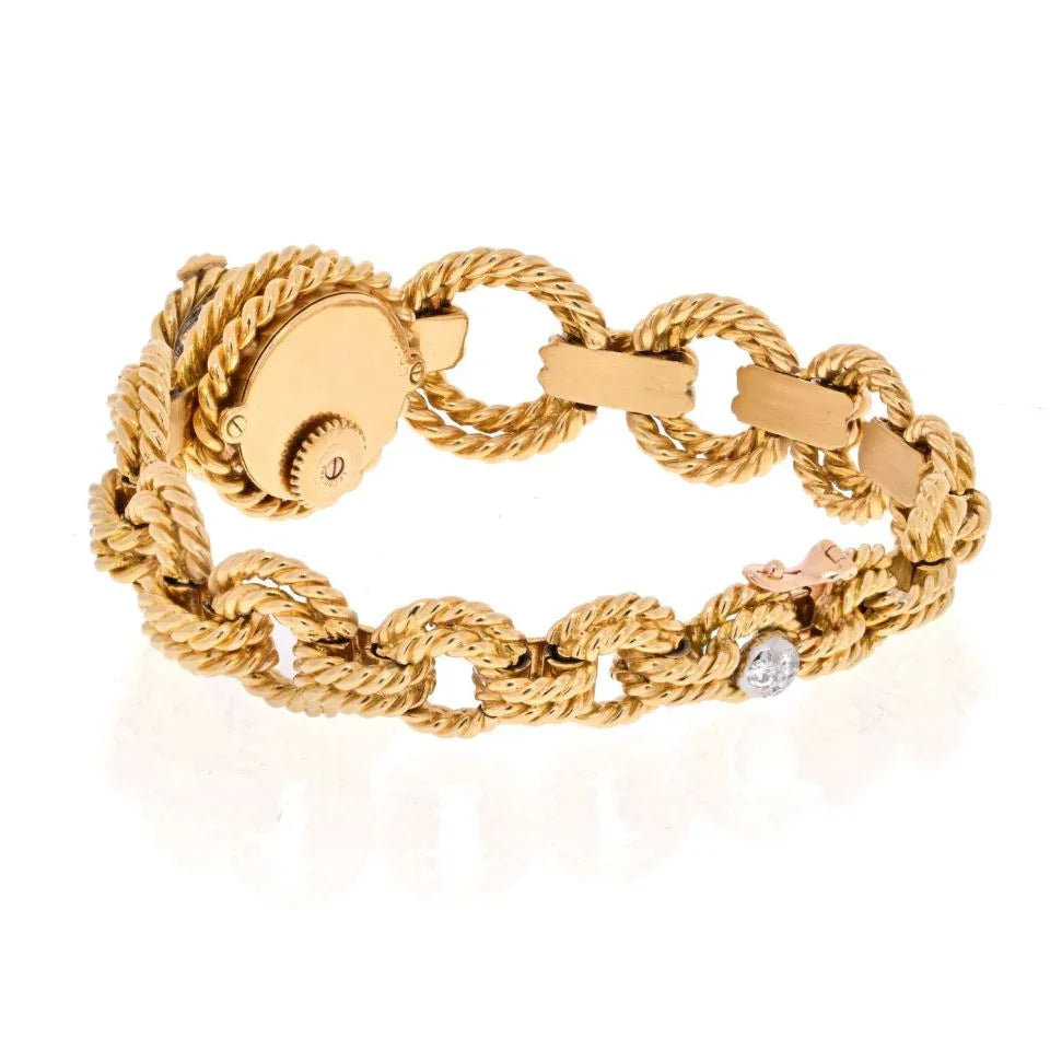 Pre-Owned Van Cleef & Arpels 18K Yellow Gold Diamond Cover Open Link Watch view 5 - Van Cleef & Arpels — Laura Milman New York
