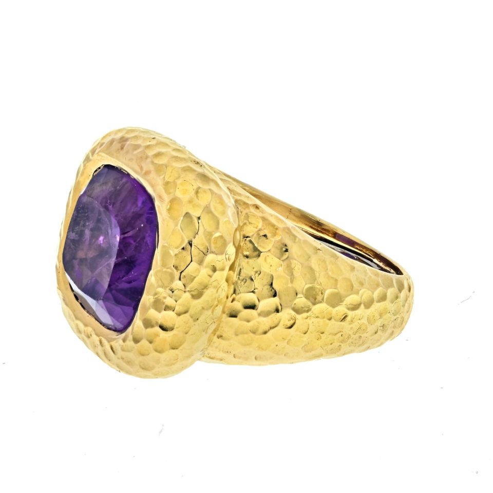 David Webb Estate Ring 18K Yellow Gold and Platinum