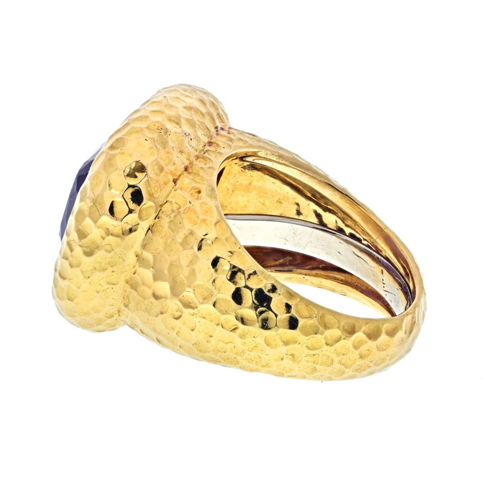 David Webb Estate Ring 18K Yellow Gold and Platinum