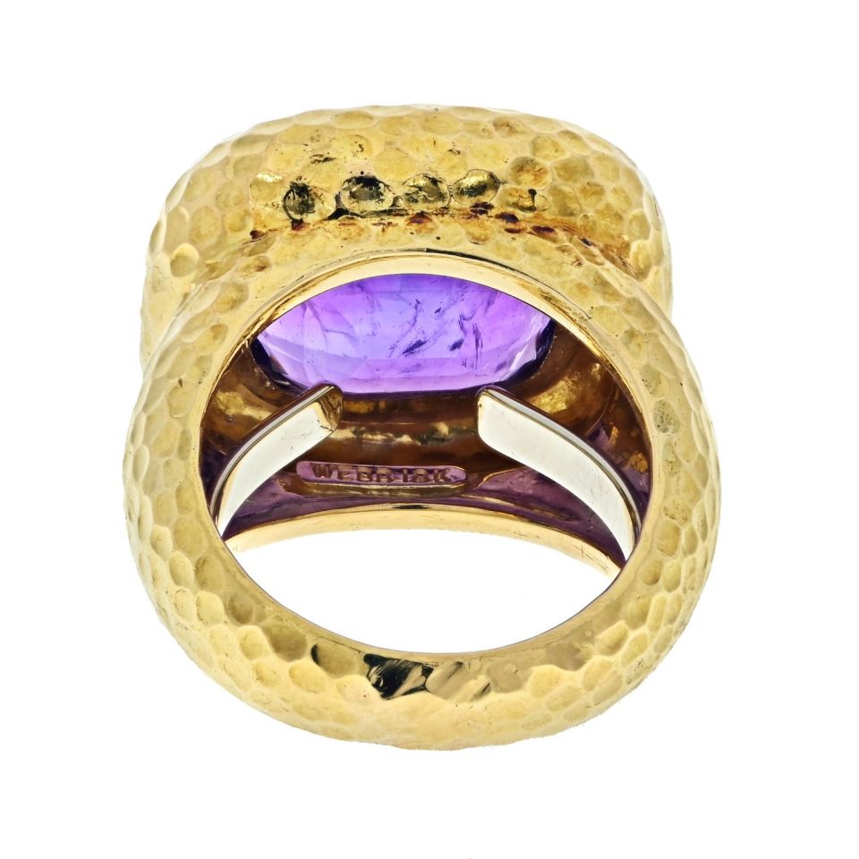 David Webb Estate Ring 18K Yellow Gold and Platinum