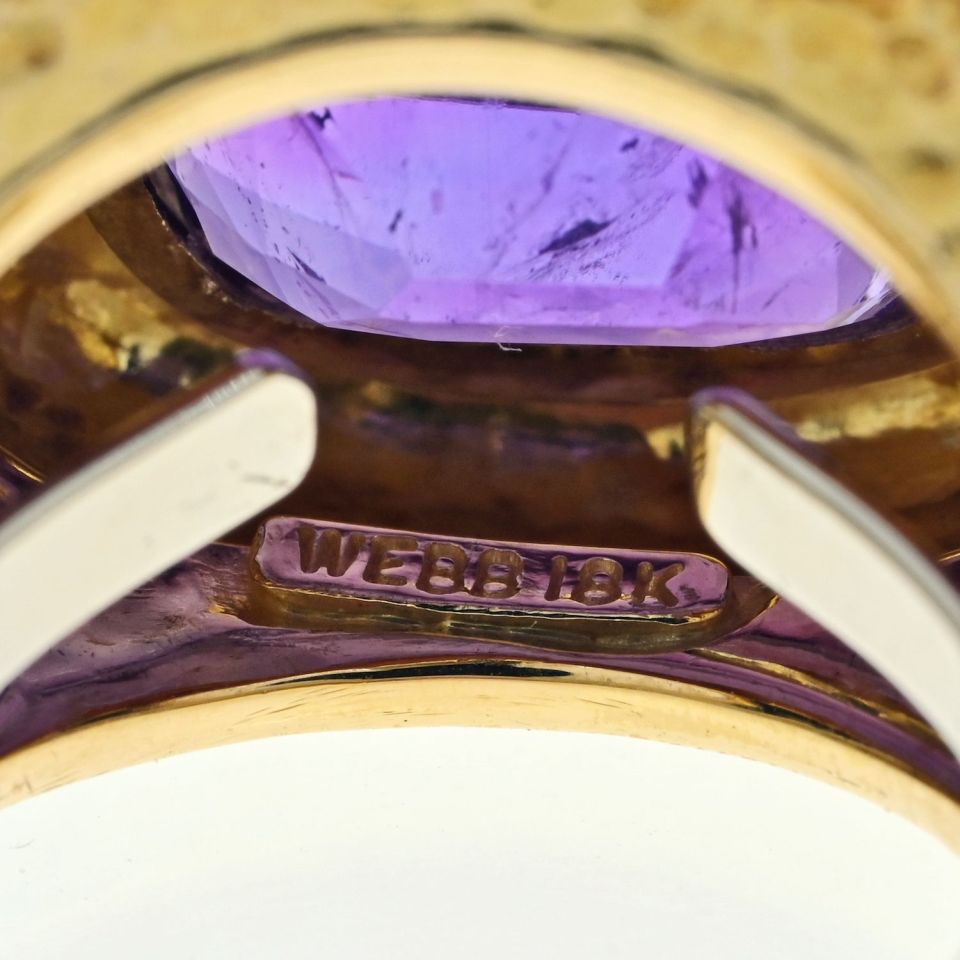 David Webb Estate Ring 18K Yellow Gold and Platinum
