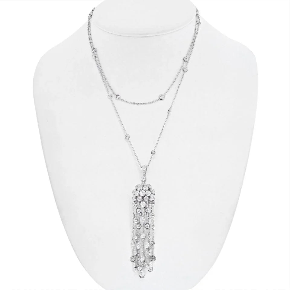 Cartier 18K White Gold L'egers Diamants Spotlight Necklace — Laura Milman New York