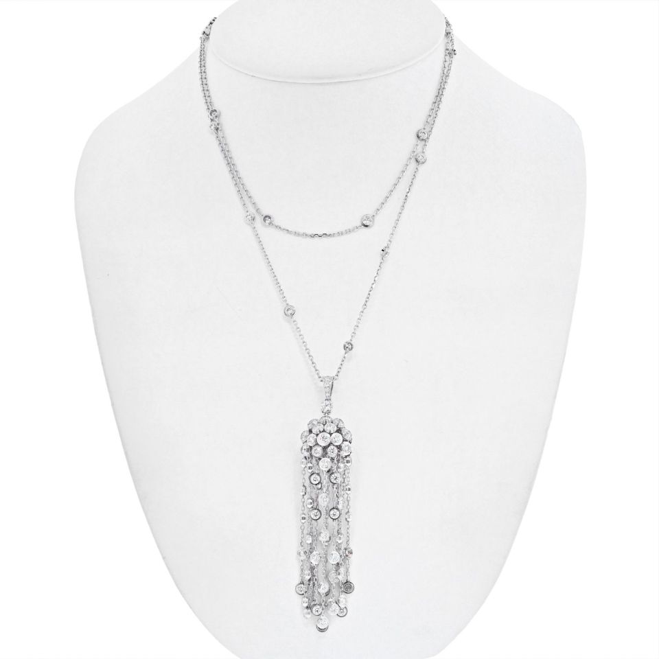 Cartier L'Egers Diamants Spotlight Necklace in 18K White Gold, 28-Inch Chain