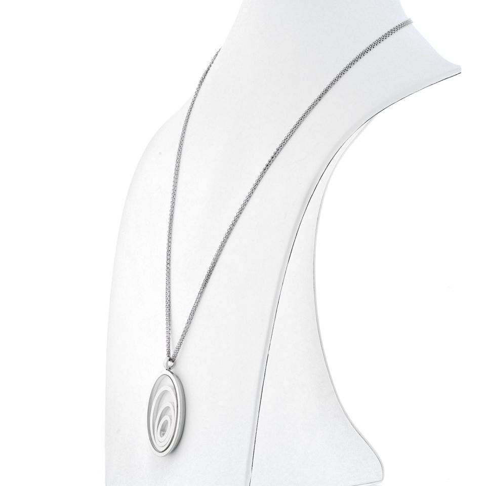 Chopard Diamond 18K White Gold Happy Spirit Floating Diamond Pendant — view 5 — Laura Milman New York