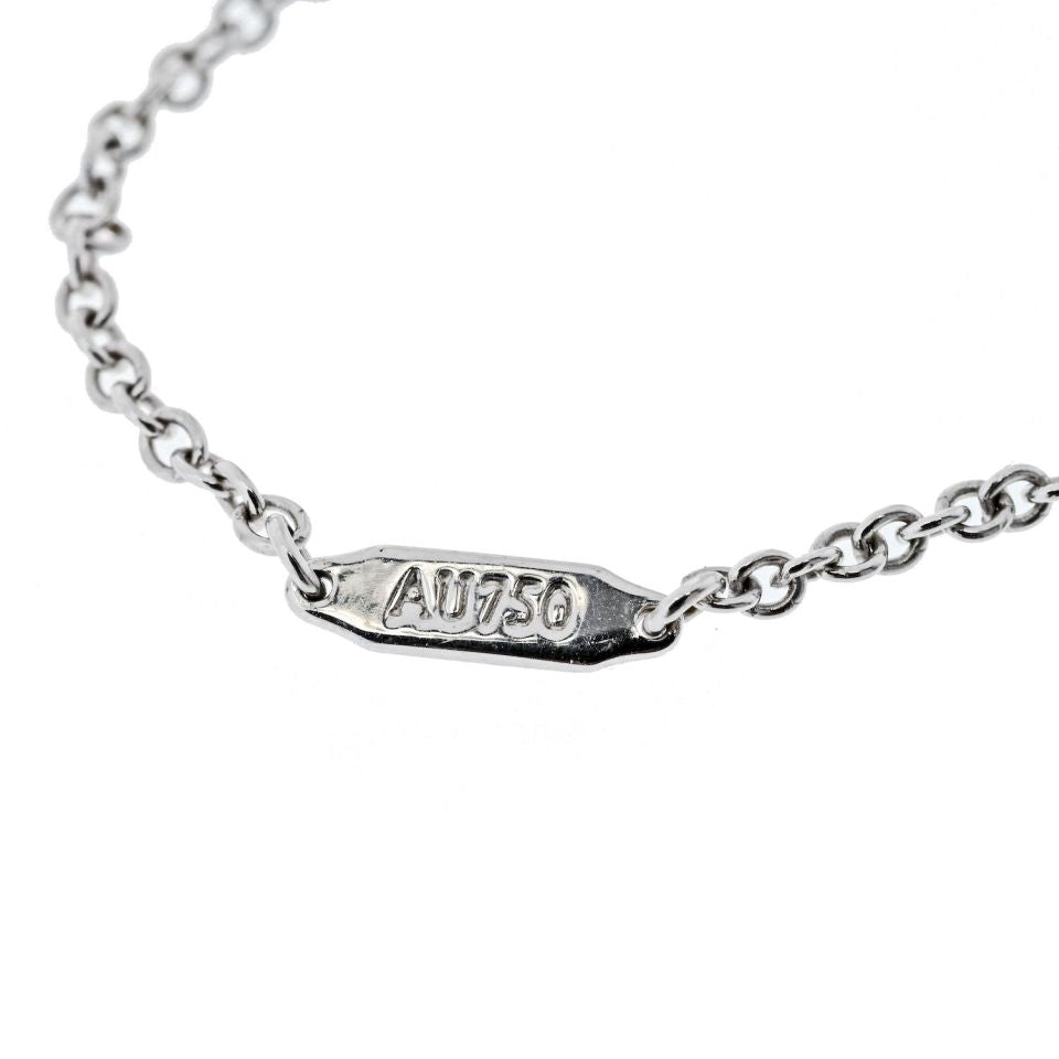 Tiffany 18K White Gold 1.09ct Diamond Key Pendant 2.25"