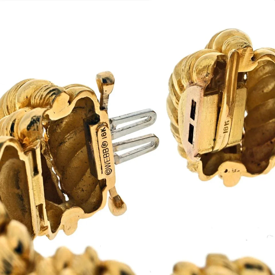 David Webb 18K Yellow Gold Power Architectural Bracelet — view 4 — Laura Milman New York