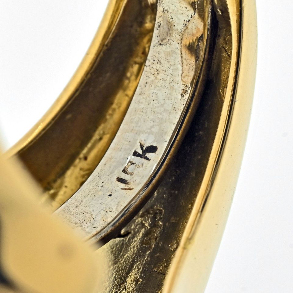 David Webb Estate Ring 18K Yellow Gold and Platinum