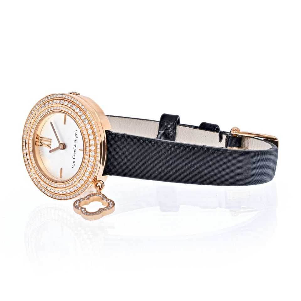 Van Cleef & Arpels 18K RG Diamond Alhambra Watch, 25mm