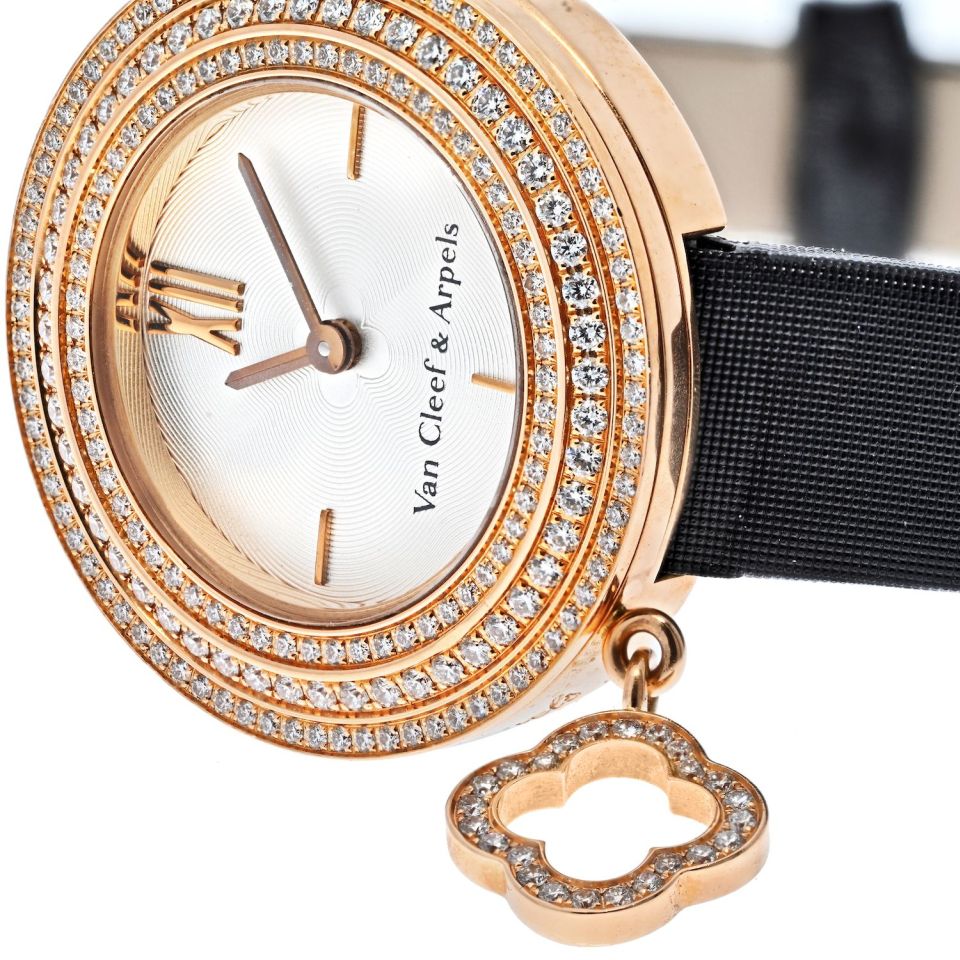 Van Cleef & Arpels 18K RG Diamond Alhambra Watch, 25mm