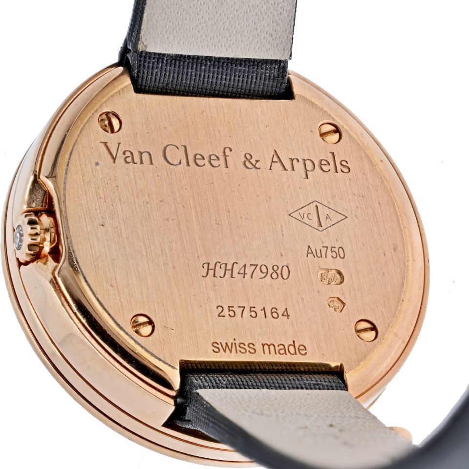 Van Cleef & Arpels 18K RG Diamond Alhambra Watch, 25mm