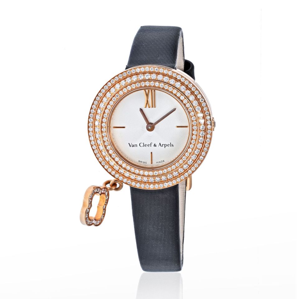 Van Cleef & Arpels 18K RG Diamond Alhambra Watch, 25mm