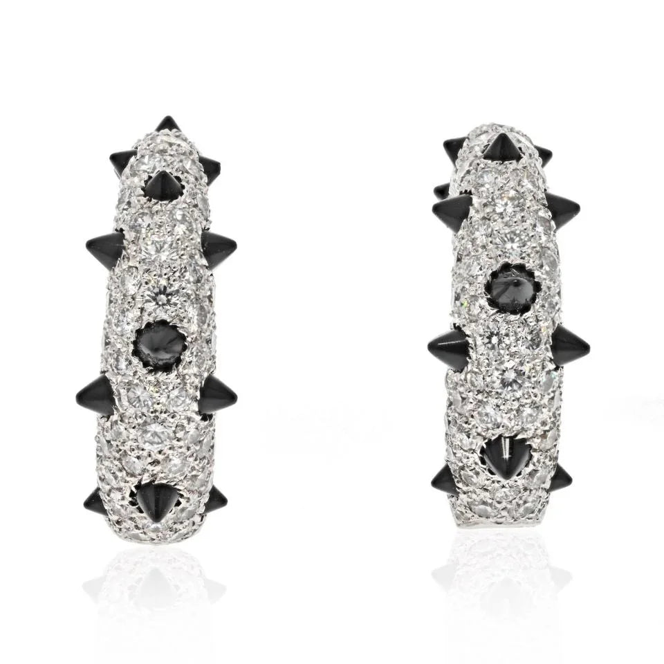 Cartier 18K White Gold Clash Diamond And Black Onyx Earrings — Laura Milman New York