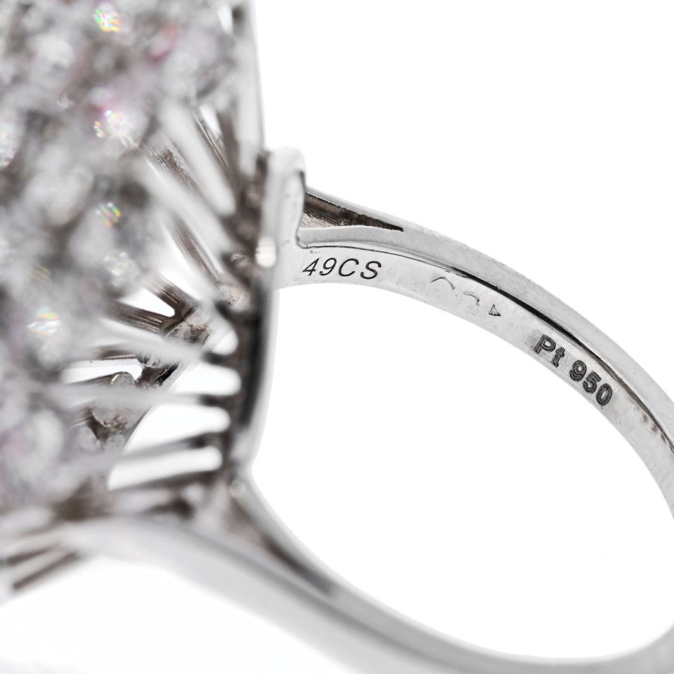 Cartier Platinum 5.85 Carat Diamond Tulip Vintage Ring — view 5 — Laura Milman New York