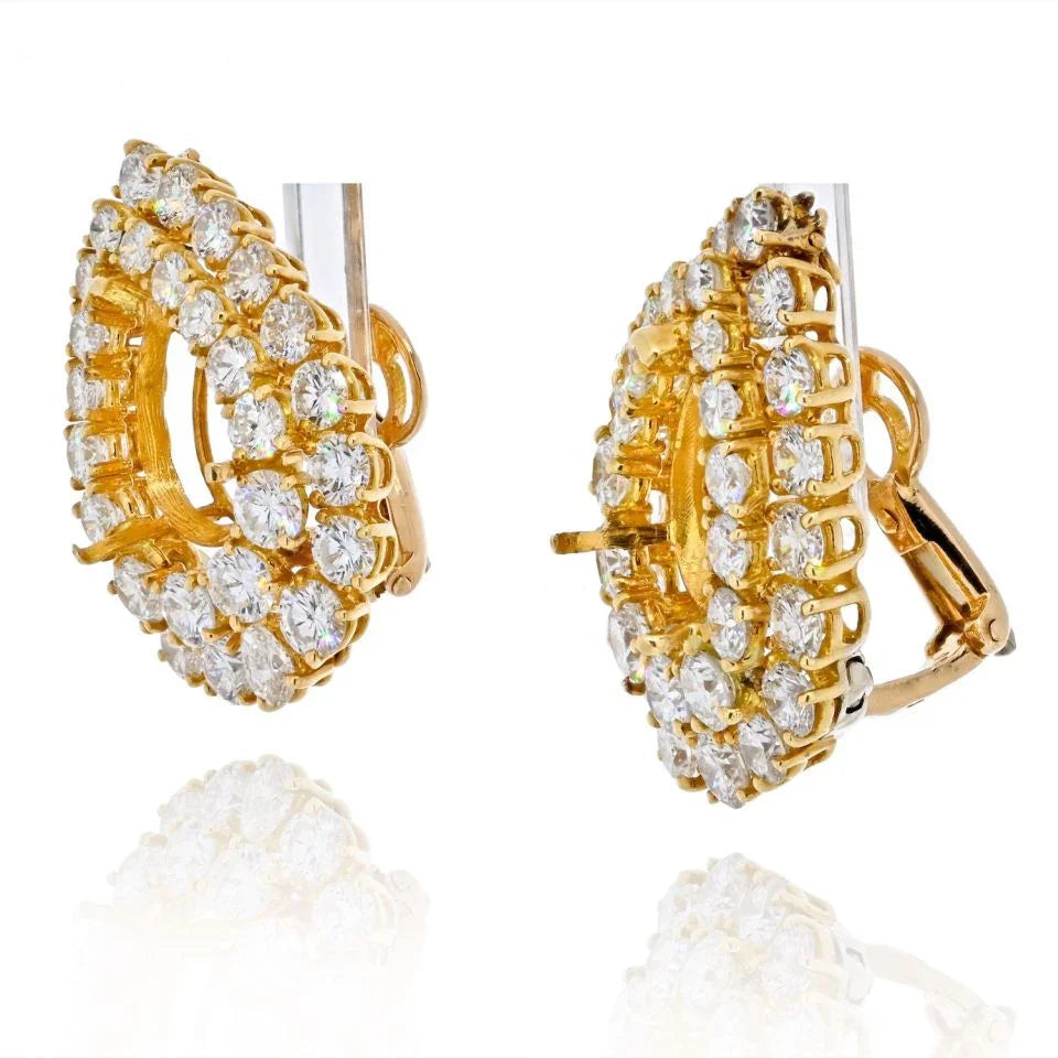 Boucheron 18K Yellow Gold Diamond Mountings For Pear Cut Centers Earrings — view 2 — Laura Milman New York