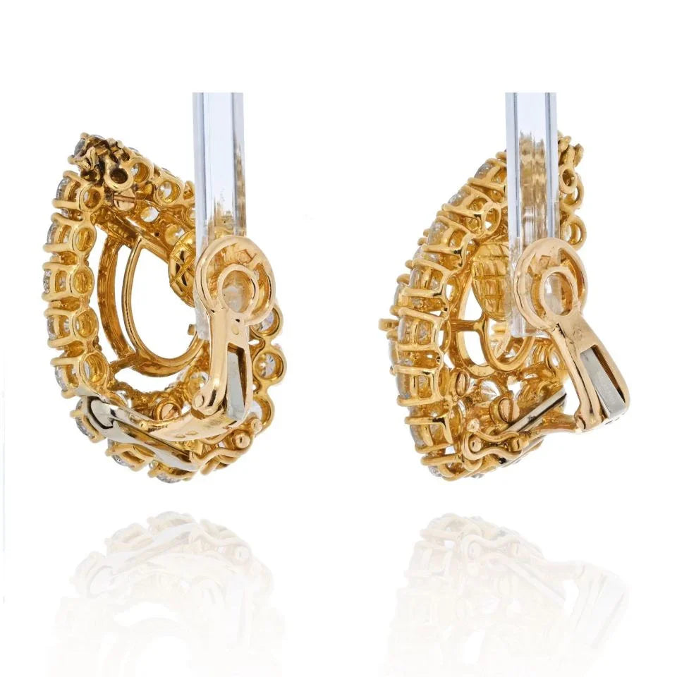 Boucheron 18K Yellow Gold Diamond Mountings For Pear Cut Centers Earrings — view 3 — Laura Milman New York