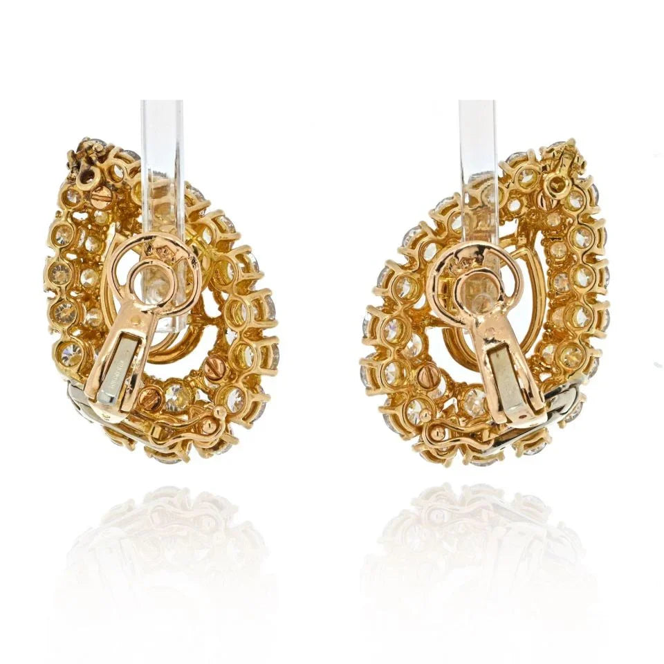 Boucheron 18K Yellow Gold Diamond Mountings For Pear Cut Centers Earrings — view 4 — Laura Milman New York