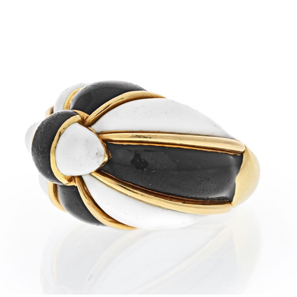 David Webb Estate Ring 18K Yellow Gold and Platinum