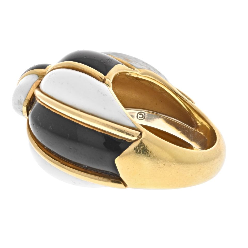 David Webb Estate Ring 18K Yellow Gold and Platinum