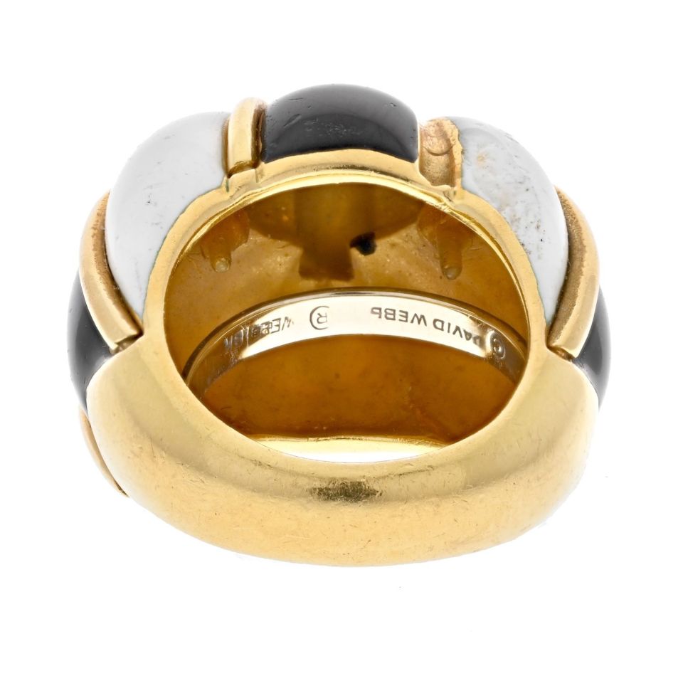 David Webb Estate Ring 18K Yellow Gold and Platinum