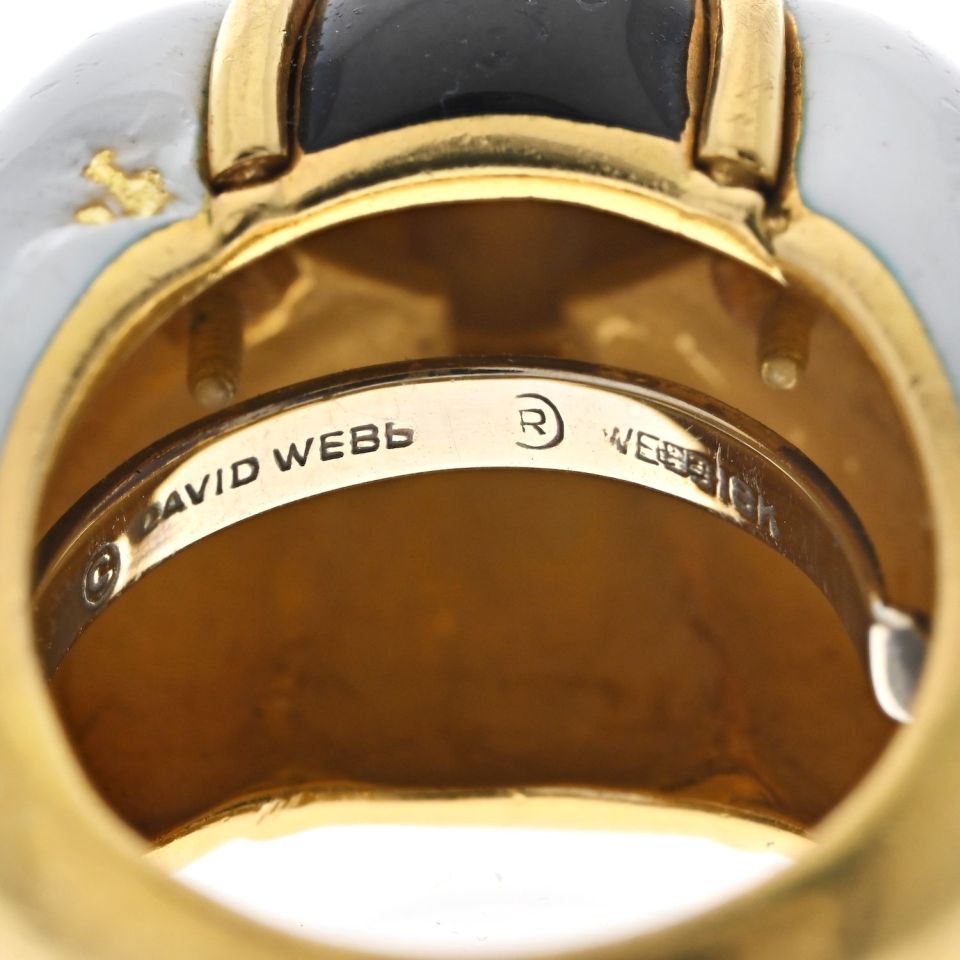David Webb Estate Ring 18K Yellow Gold and Platinum