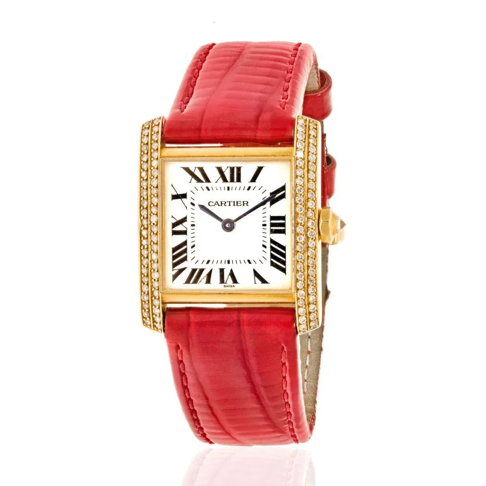 Pre-Owned Cartier 18K Yellow Gold Tank Francaise 25,, Ref 1821 Women Diamond Watch - Cartier Watch — Laura Milman New York
