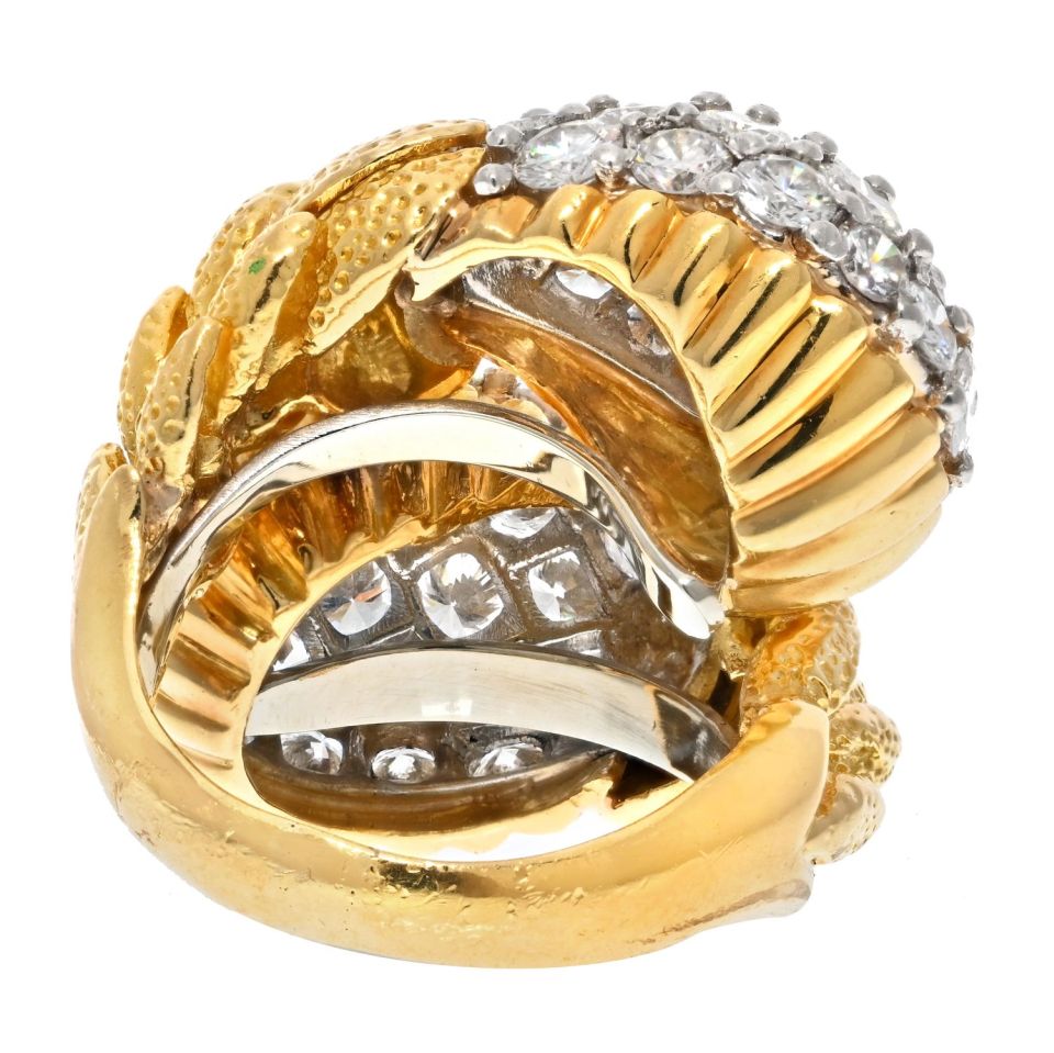 David Webb Estate Ring 18K White Gold and Platinum 9.5 cts Diamond