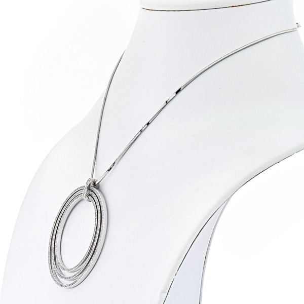 Cartier Diamond 18K White Gold Three Tiered Ring Pave Set Pendant Pendant — view 2