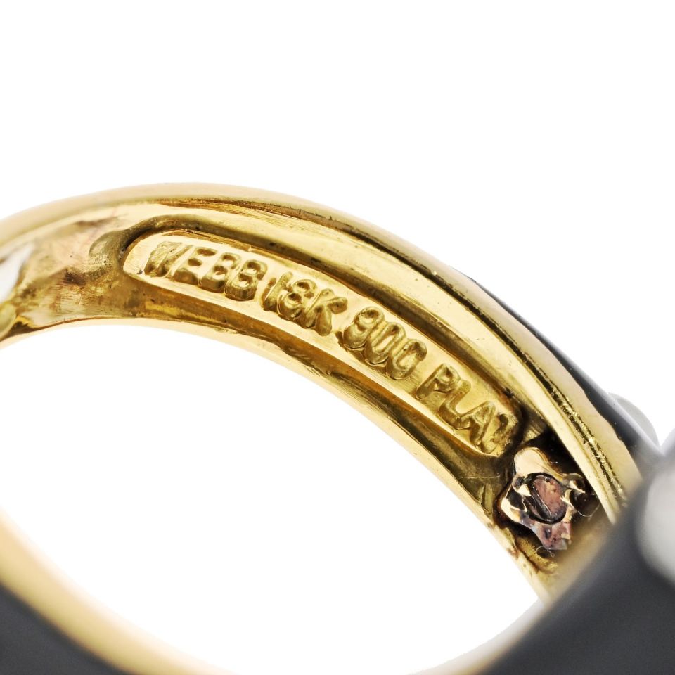 David Webb Estate Ring 18K Yellow Gold and Platinum