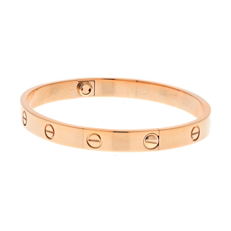 Pre-Owned Cartier Love 18K Rose Gold Love Size 18 Bracelet view 2 - Cartier — Laura Milman New York