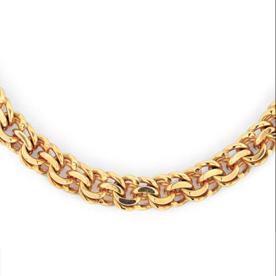 Vintage Cartier 18K Yellow Gold Byzantine Chain Necklace