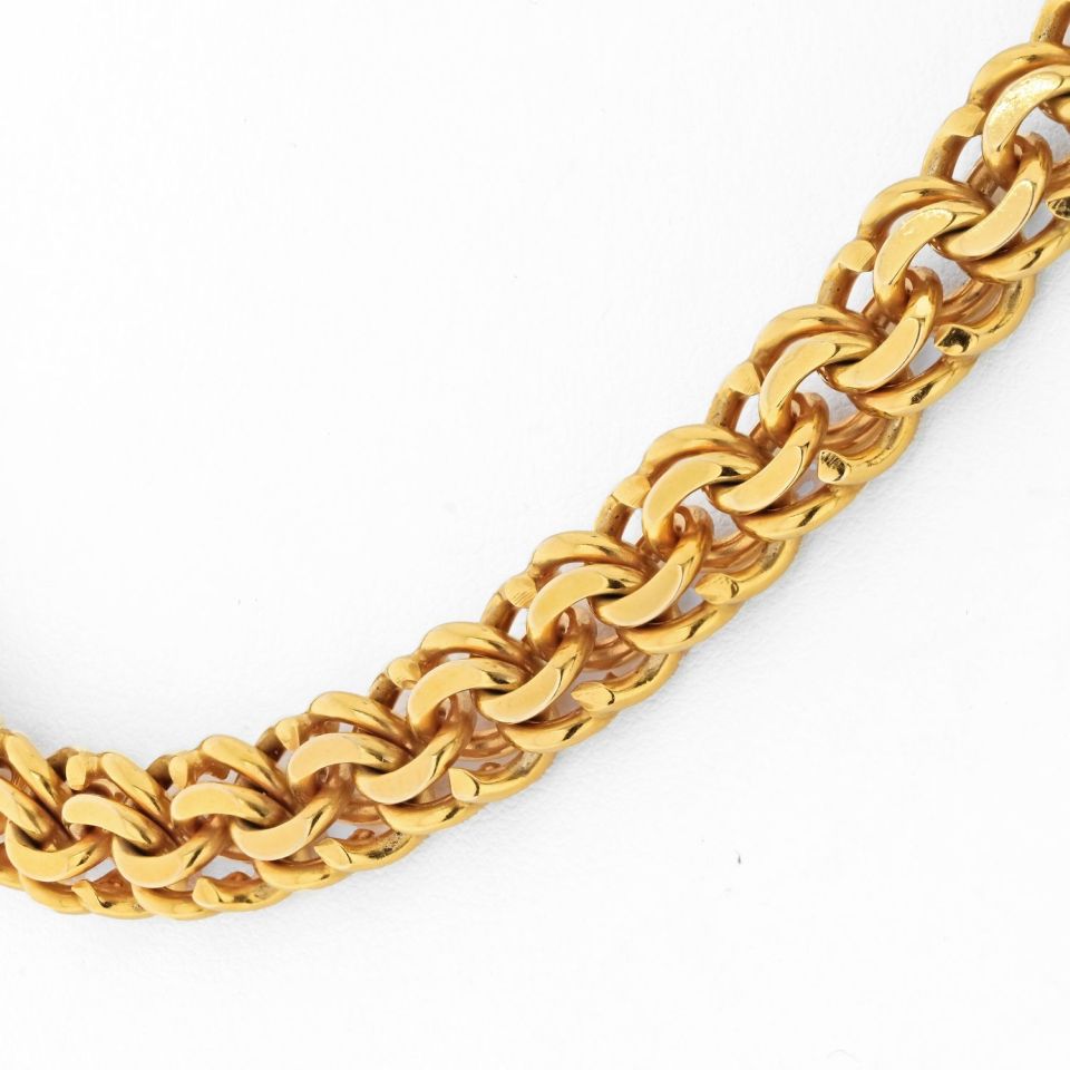 Vintage Cartier 18K Yellow Gold Byzantine Chain Necklace
