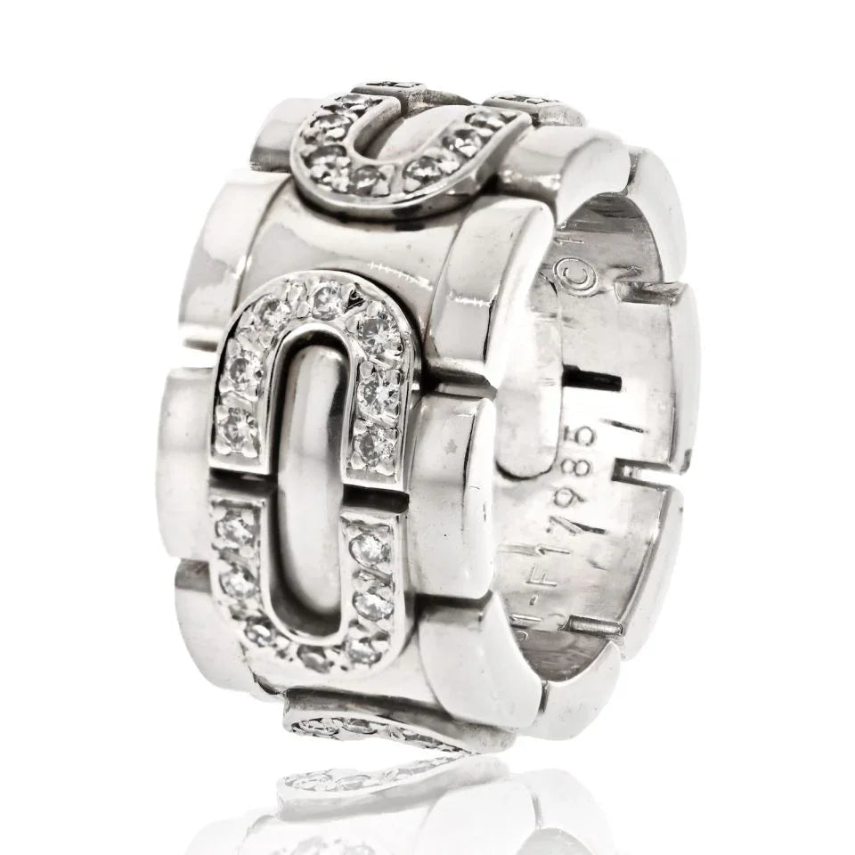 Cartier 18K White Gold Panthere Maillon Ring — Laura Milman New York