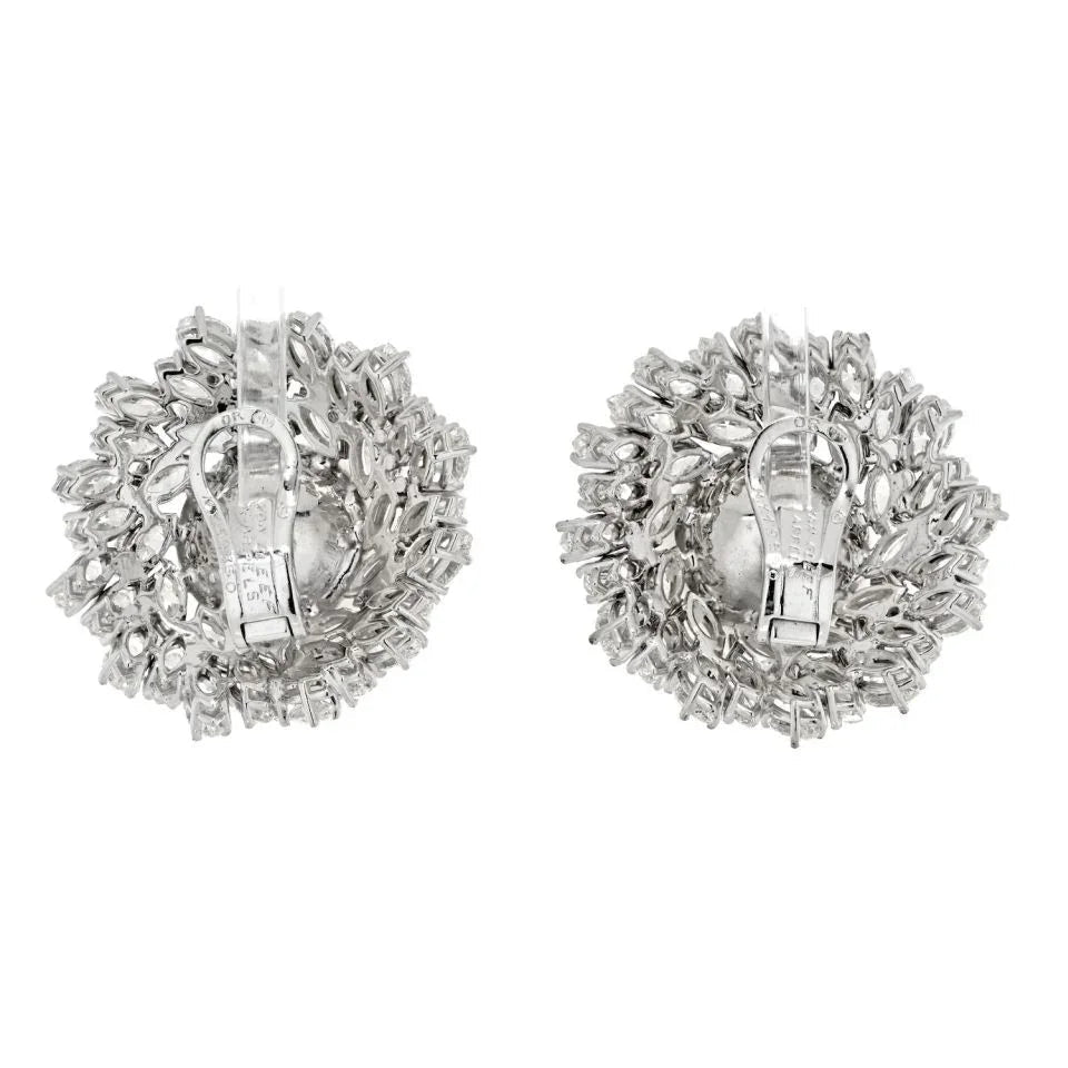 Van Cleef & Arpels 18K White Gold Pearl Diamond Bombe Earrings — view 4 — Laura Milman New York