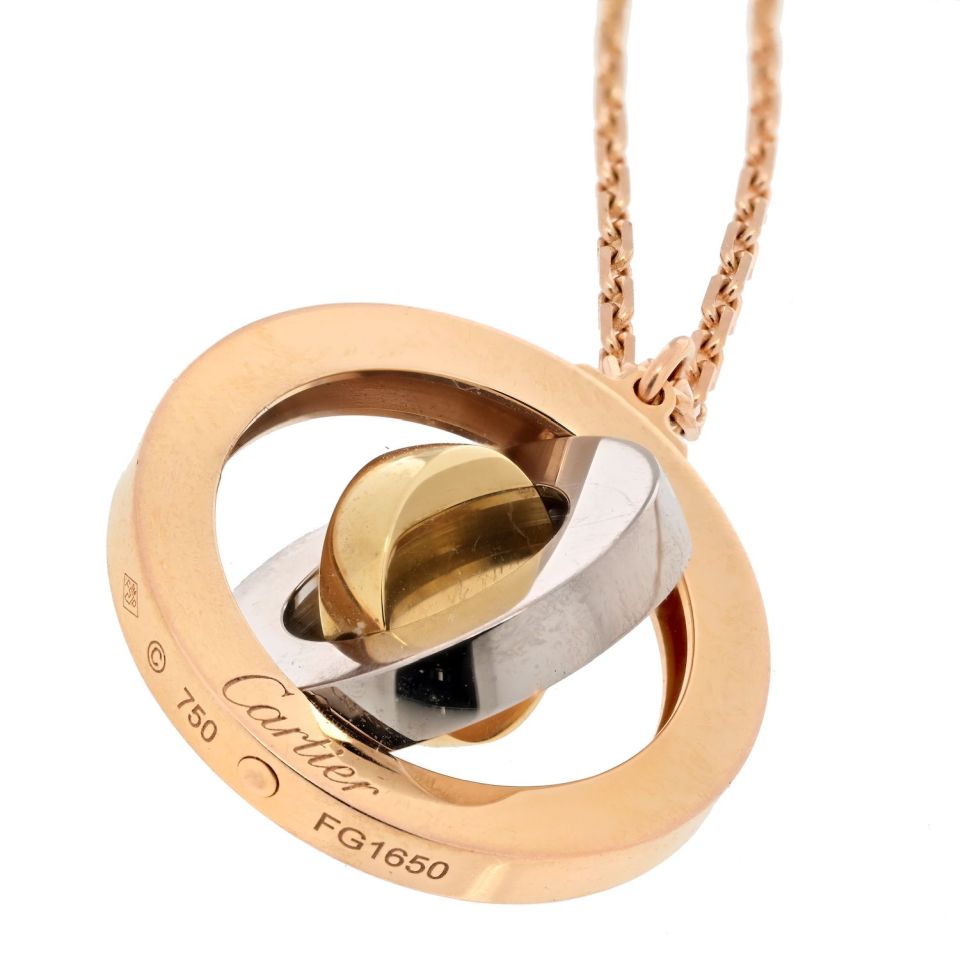 Cartier 18K Tri Color Bullseye Tricolor Pendant — view 4 — Laura Milman New York